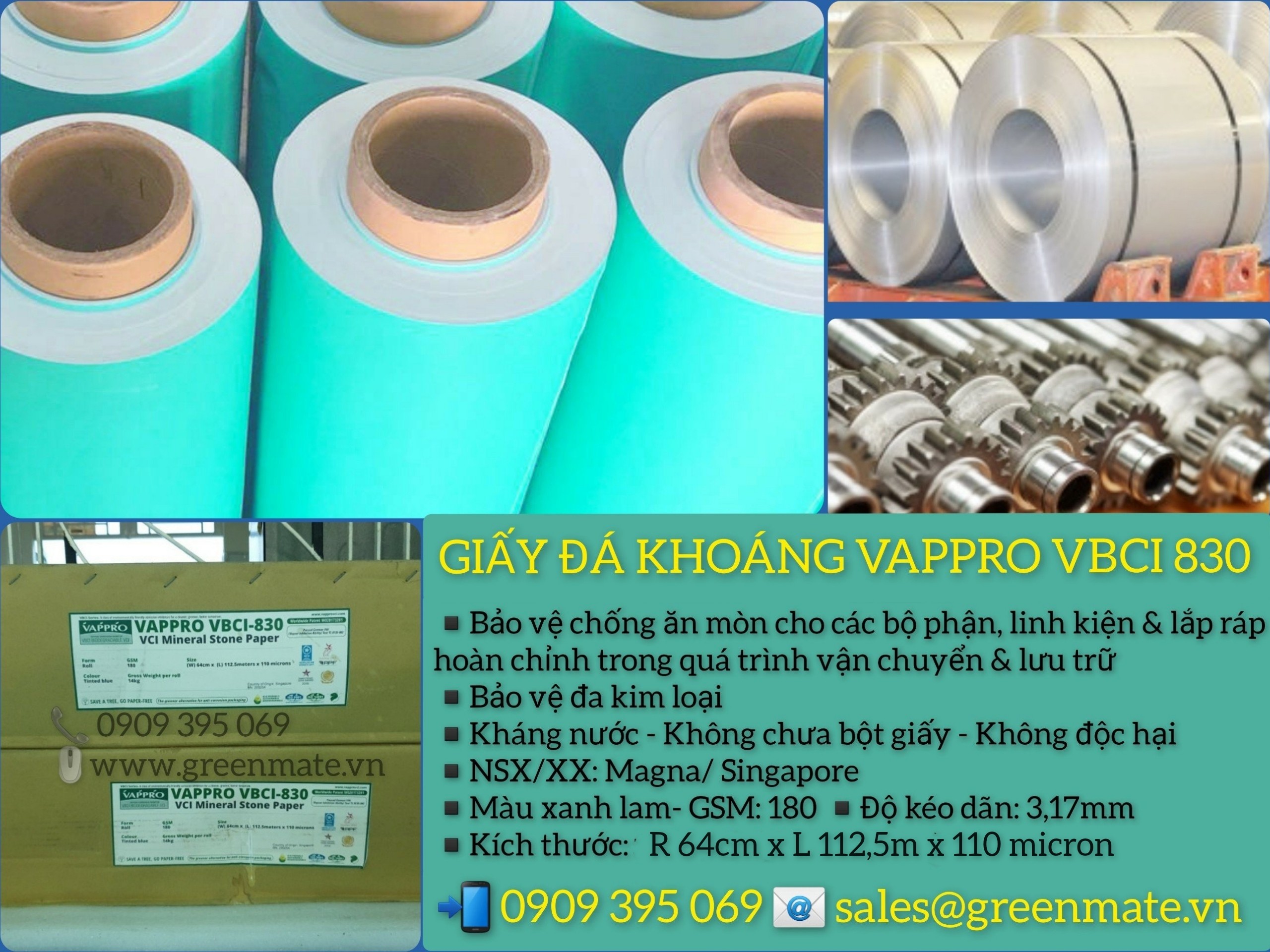 Giấy đá khoáng đóng gói chống ăn mòn VAPPRO VBCI-830